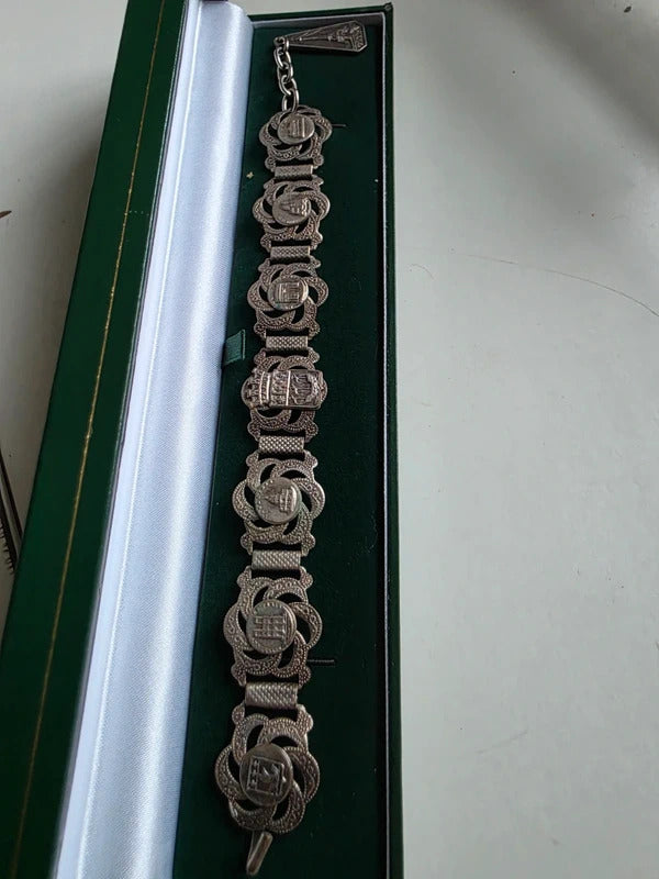 Vintage 1940s–1950s Paris Tourist Bracelet – Low grade 750 Silver