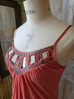 Load image into Gallery viewer, Vintage Y2K 2000s Coral Cami Dress with Bead Cut-Out Detail by Next - UK 12
