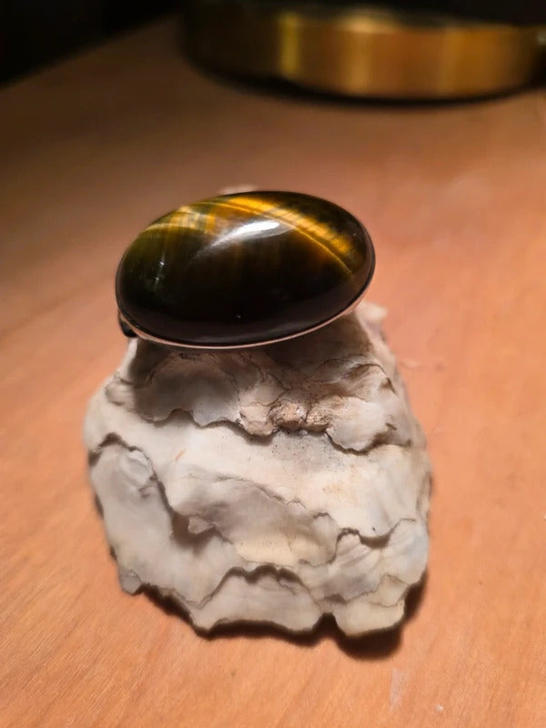 Vintage 1970s Sterling Silver Tiger’s Eye Brooch & Pendant – Dual Use