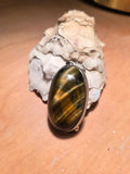 Vintage 1970s Sterling Silver Tiger’s Eye Brooch & Pendant – Dual Use