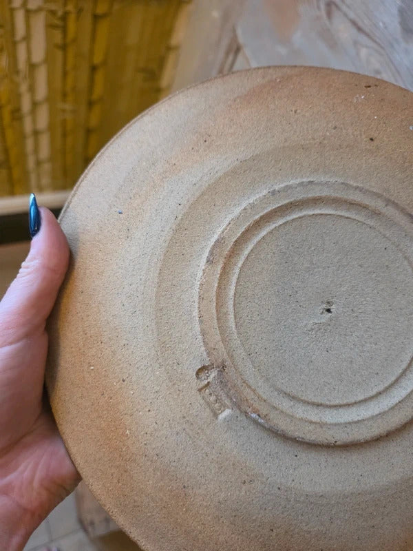 Vintage Studio Pottery by Paul Goddard | Large Hand Thrown Stoneware Wall Plate | 1989