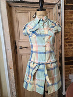 Load image into Gallery viewer, Vintage Y2K Kaporal Cotton Shirt Dress | Embroidered Plaid Mini | Preppy | UK8
