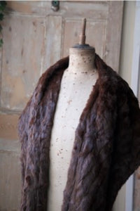 Vintage 1940s Ermine brown fur shawl - wrap -  Goodwood revival