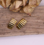 Load image into Gallery viewer, Vintage 1980s gold tone stud statement earrings
