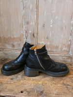Load image into Gallery viewer, Vintage 90s Dr Martens Black Leather Ankle Boots UK 4 Y2K Grunge Festival

