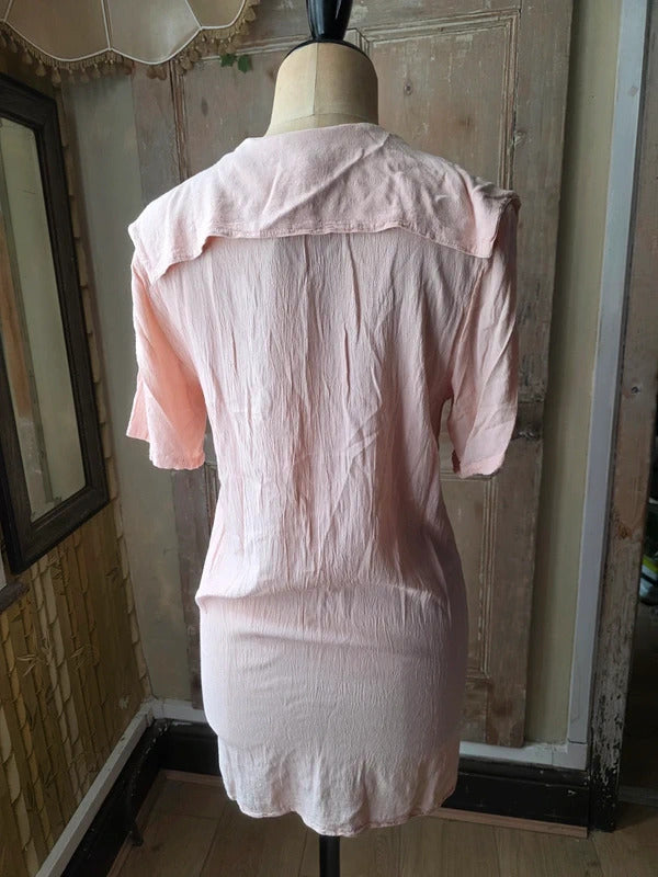Vintage Ghost Pastel Pink Sailor Collar Blouse