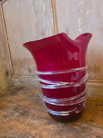 Load image into Gallery viewer, Vintage 1960s Large Hand-Blown Art Glass Vase
