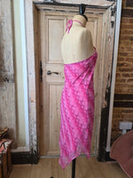 Load image into Gallery viewer, Vintage Y2K New Look Pink Snake Print Handkerchief Midi Dress | Halterneck | UK 12
