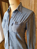 Vintage 1990s Big John Denim Shirt Japanese Denim Chambray Button Down UK 8