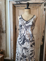 Load image into Gallery viewer, Vintage Y2K Linen Blend Floral Abstract Maxi Dress | Boho Sleeveless | UK 8/10
