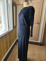 Load image into Gallery viewer, Antique Vintage 1930s Art Deco Black Backless Dress
