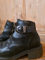 Load image into Gallery viewer, Vintage 90s Dr Martens Black Leather Ankle Boots UK 4 Y2K Grunge Festival
