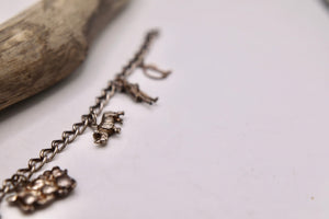 Vintage sterling silver 1960s charm bracelet - silver charms link