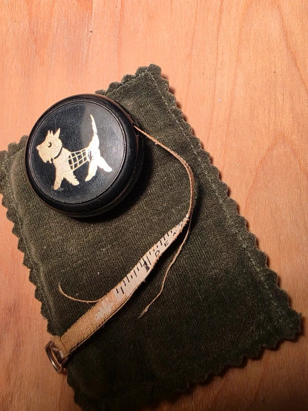 Vintage Dean Terrier Tape Measure – Made in England – 1930s Bakelite Sewing Tool