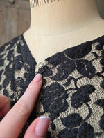 Load image into Gallery viewer, Antique Lace Maxi dress Vintage 1930s Black Lace Dress
