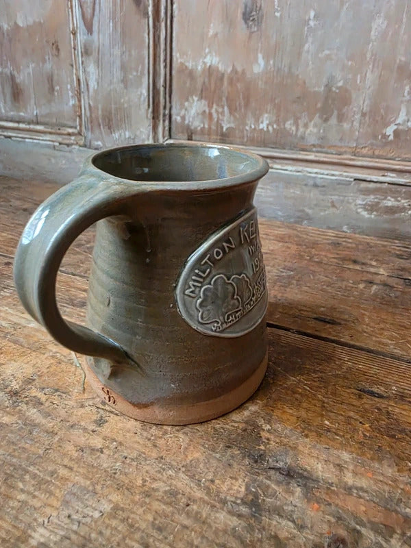 Vintage Milton Keynes Pottery Mug – 1985 Commemorative Stoneware Tankard