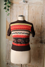 Load image into Gallery viewer, Rare vintage 1940s western wool handknit jumper - UK10
