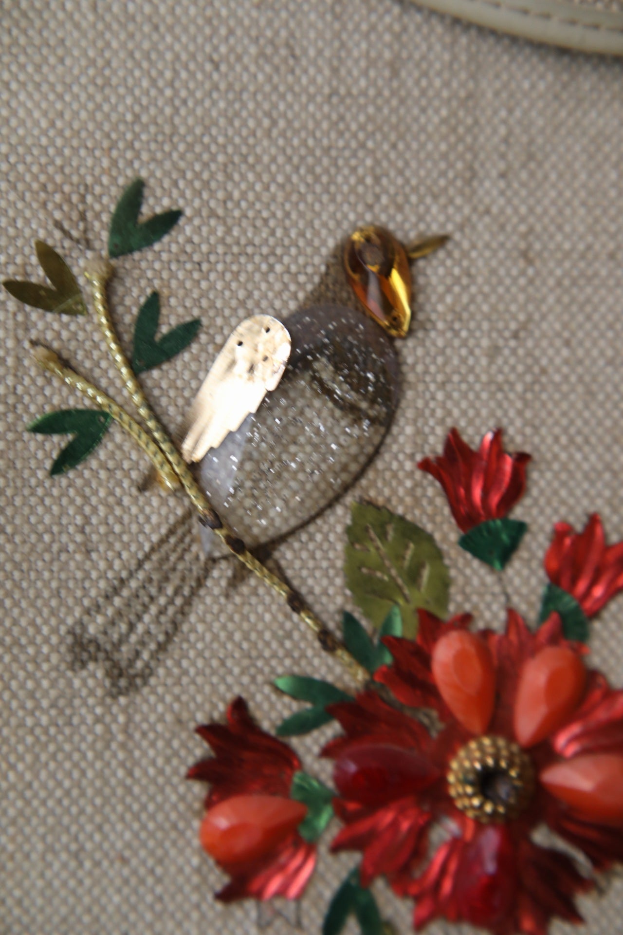 Vintage early 1950s bird purse - vintage 1950's bird bag - enid collins