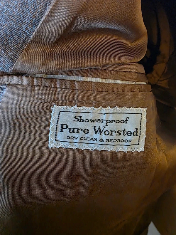 Vintage 1960s single breasted worsted savil row style coat