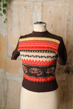 Load image into Gallery viewer, Rare vintage 1940s western wool handknit jumper - UK10
