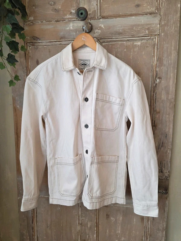 Vintage-Style 1950s White Denim Chore Jacket – NEXT
