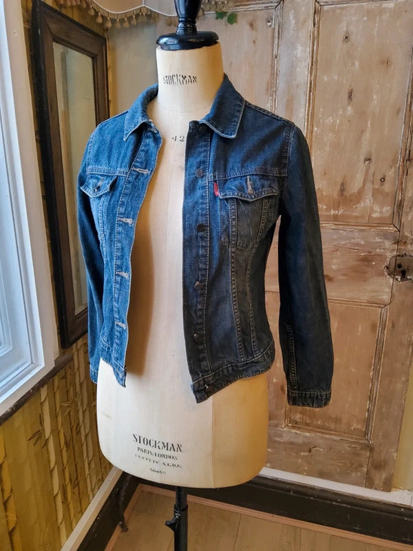 Vintage McLady Denim Jacket Japanese Denim Fitted Trucker UK 10