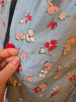 Load image into Gallery viewer, Vintage 1930s Cotton Housecoat / Floral Dressing Gown – Blue Print – Red Buttons
