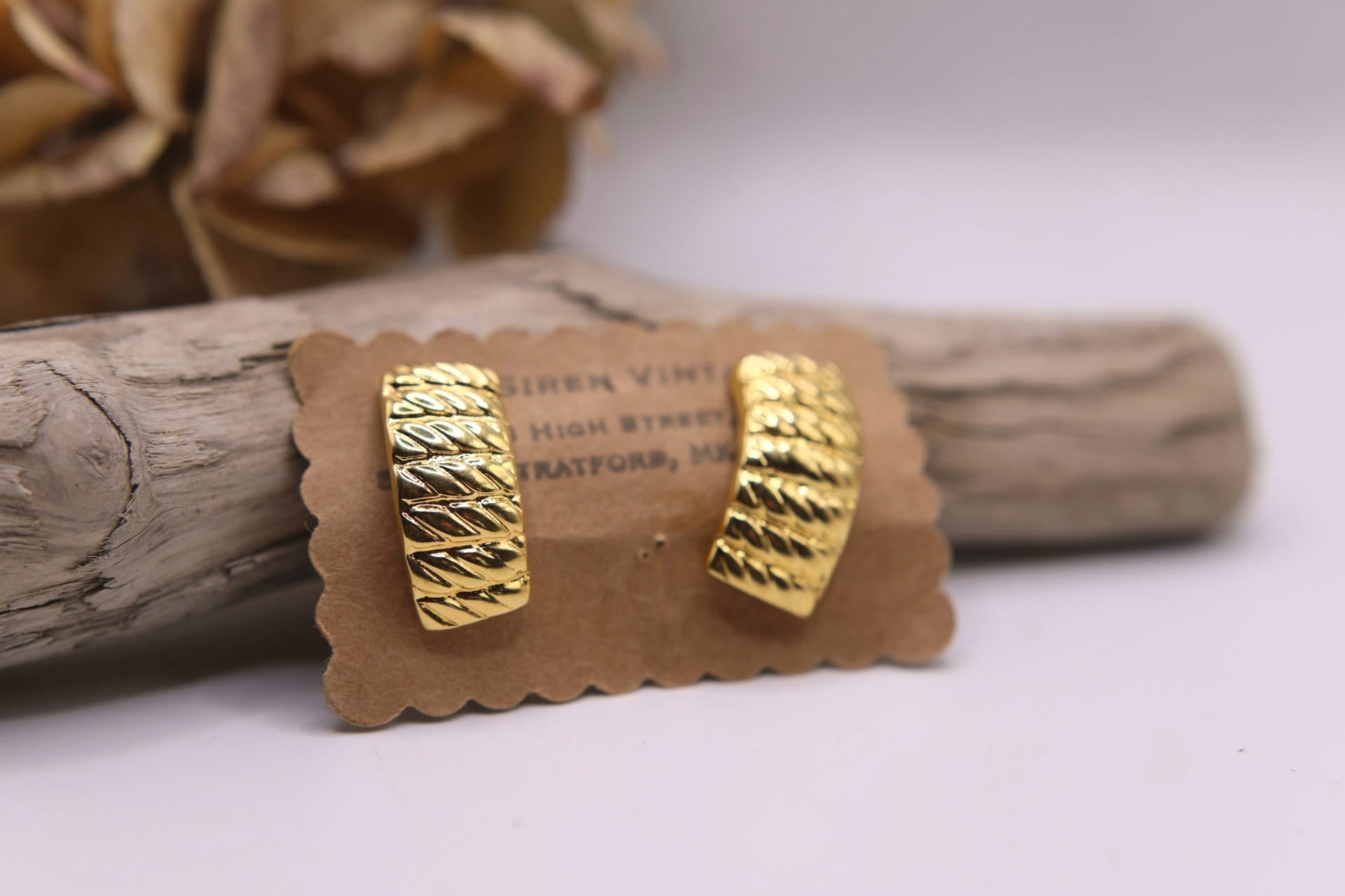 Vintage 1980s gold tone stud statement earrings