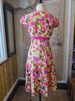 Load image into Gallery viewer, Vintage Y2K M&amp;S Pink &amp; Yellow Floral Linen Dress UK 12
