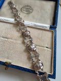 Vintage Egyptian Revival Solid Silver Scarab Bracelet
