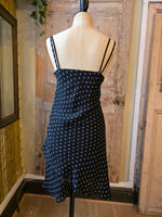 Load image into Gallery viewer, Vintage Y2K polka dot strappy black dress - fairy core-  UK12/14
