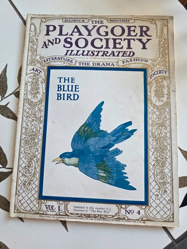 Antique 1909 Playgoer And Society Illustrated Magazine The Blue Bird Vol 1 No 4