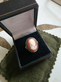 Vintage 1940s Silver Cameo Ring – Size K