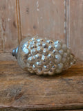 Antique German Kugel Grape Cluster Ornament | Silver Mercury Glass Christmas Decoration | c.1890s