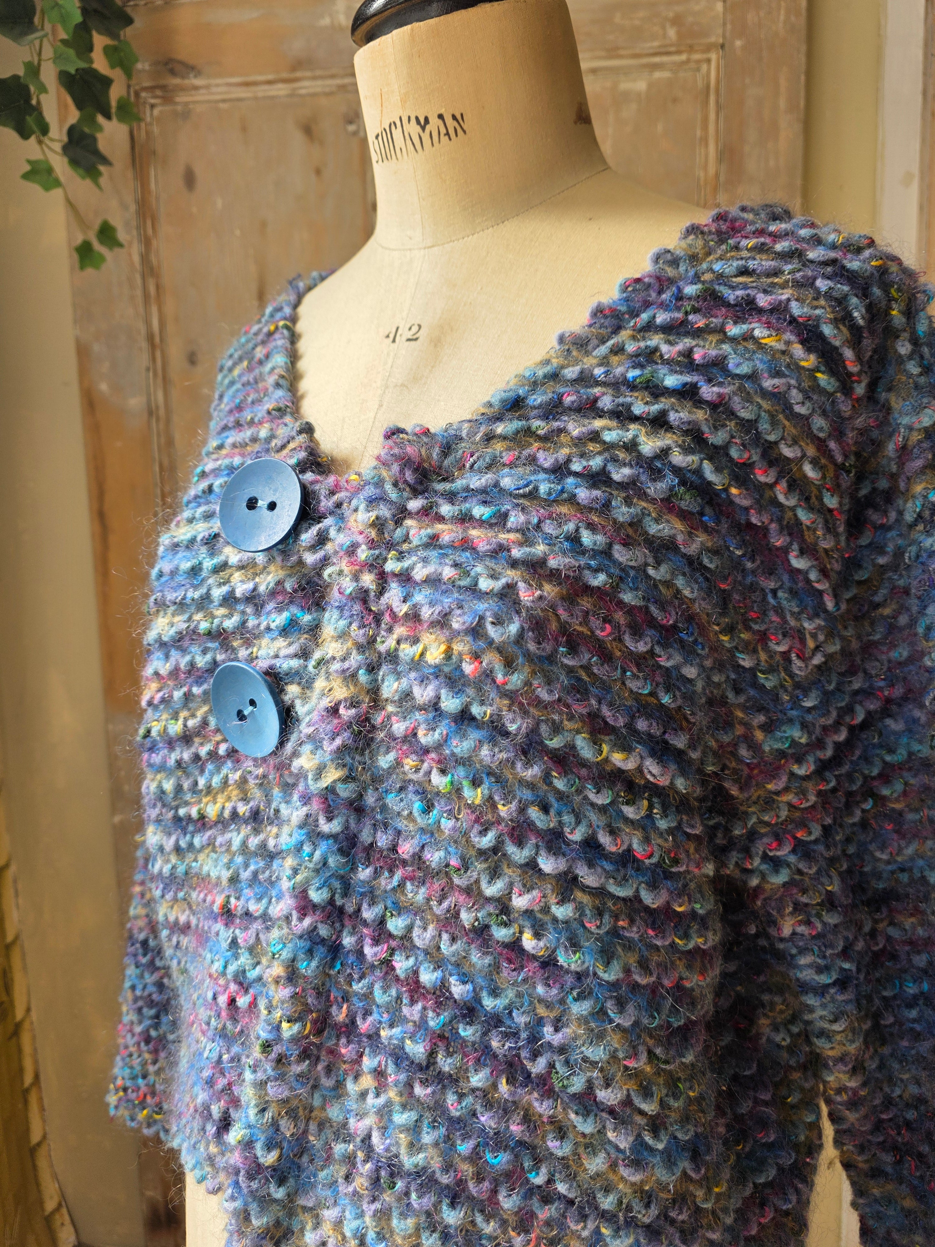Vintage Chunky Knit Wool Cardigan by Shepard's Linen Clothing – UK 14/16