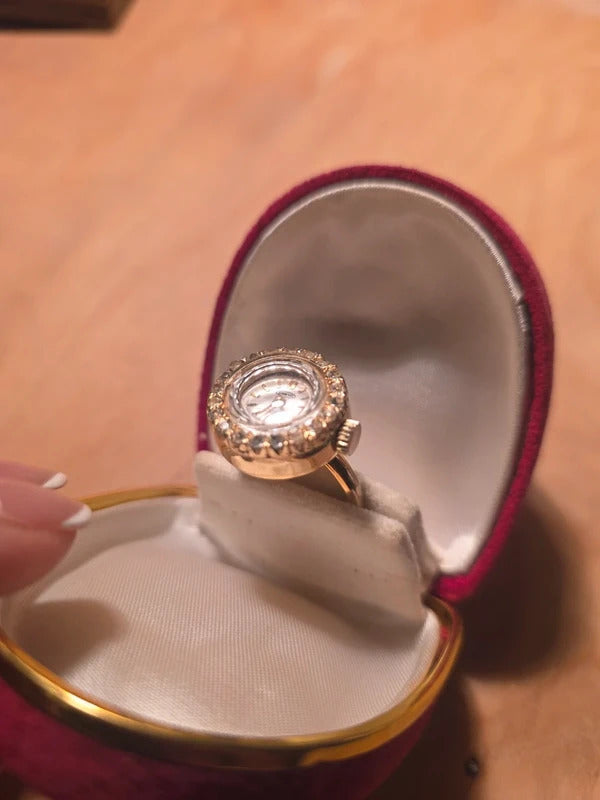 Vintage Onkyo Mechanical swiss Watch Ring – 1950s/60s