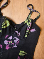 Load image into Gallery viewer, Vintage 1940s/50s jantzen black floral swimsuit pin-up bombshell

