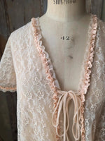 Load image into Gallery viewer, Vintage 1960s Sheer Negligee Blush Lace Peignoir
