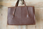 Load image into Gallery viewer, Vintage early 1940s Dark brown leather handbag
