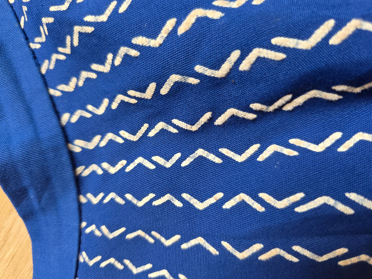 Vintage 1950s Woolfelt Novelty Skirt in Blue with Geometric Print by Provawear –