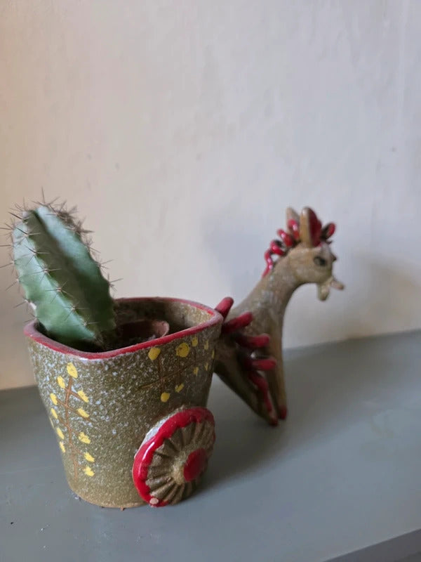 Vintage Italian Studio Pottery Donkey Planter / Plant Pot