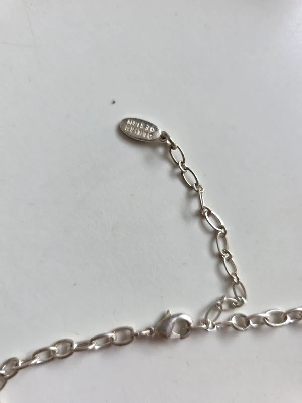 Vintage Pilgrim Silver Tone Shell Pendant Necklace