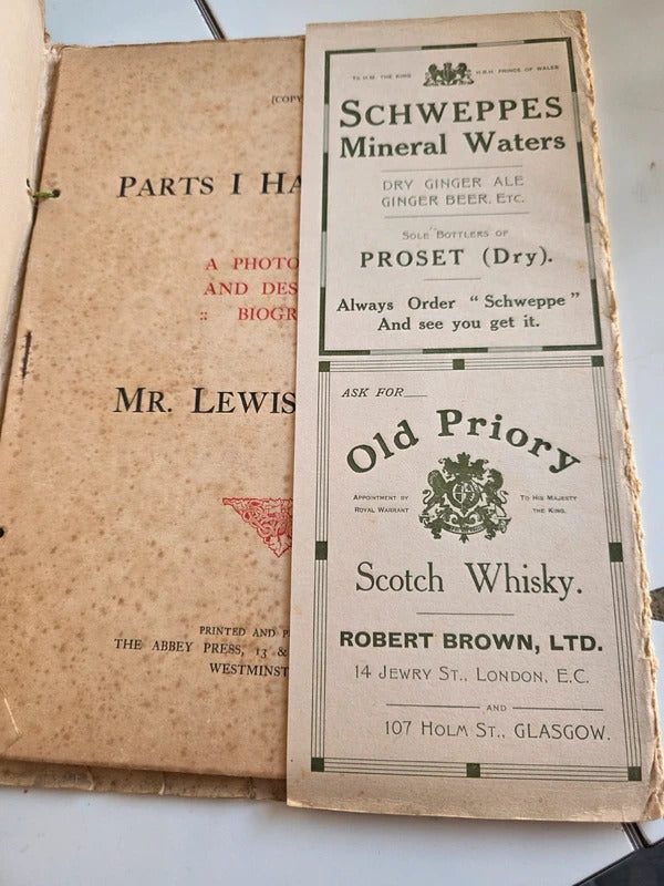 Antique 1909 Parts I Have Played Lewis Waller Actor Booklet 30 Photographs