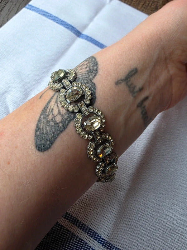 Vintage 1940s Paste Rhinestone Bracelet