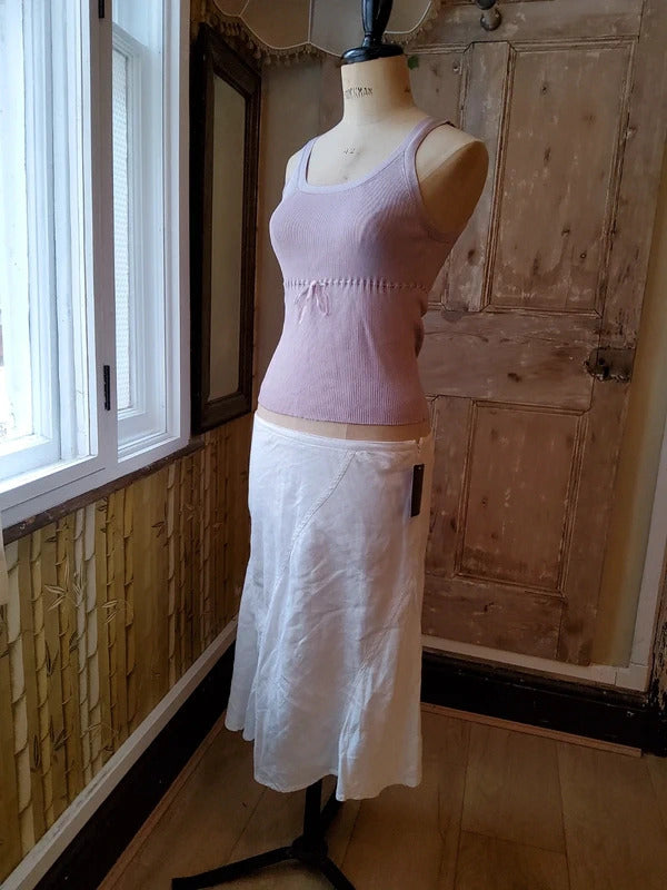 Vintage Y2K Lilac lineaRibbed Cami Top Bow Detail UK8