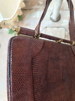 Load image into Gallery viewer, Vintage 1930s Lederer Handbags Russell &amp; Bromley Genuine Snakeskin Bag
