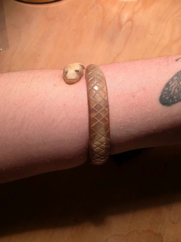 Vintage Art Deco Carved Snake Bangle Bracelet