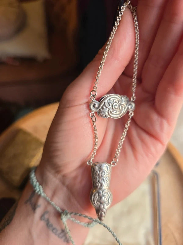 Antique Victorian Style Sterling Silver 925 Scissor Case Chatelaine