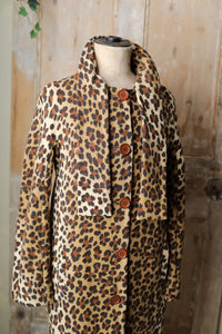 Vintage Y2K Moschino wool leopard print coat - 1960s style original