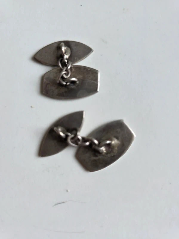 1930s Vintage Siam Silver Niello Cufflinks with Mythical Figure